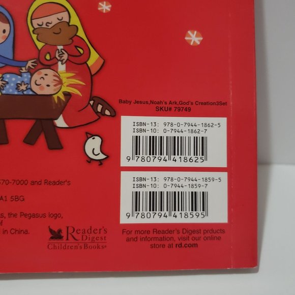 Readers Digest Bible Stories Board Books Tabbed Creation Noah's Ark Jesus - Picture 2 of 12